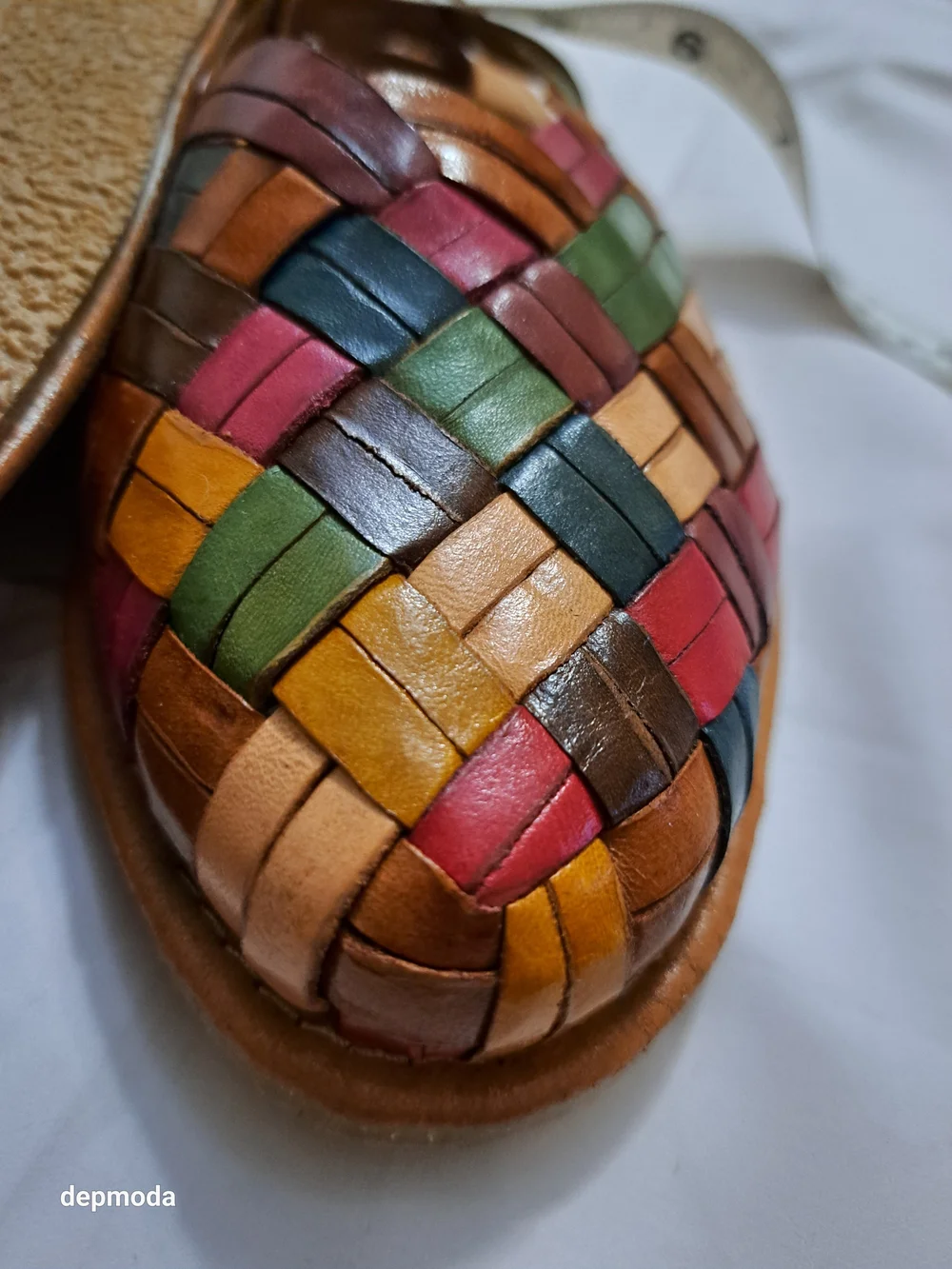 New Without Box Mexican Handwoven Multicolor Leather Flats Huarache Size 8